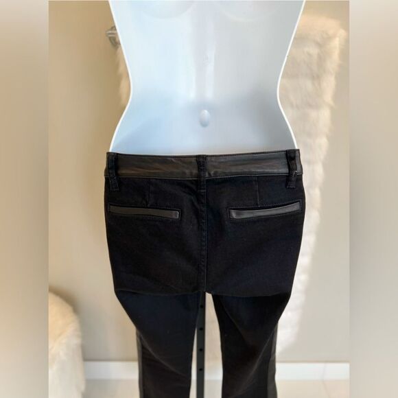 Tory Burch Black Leather Denim Pants (26) - Picture 12 of 12